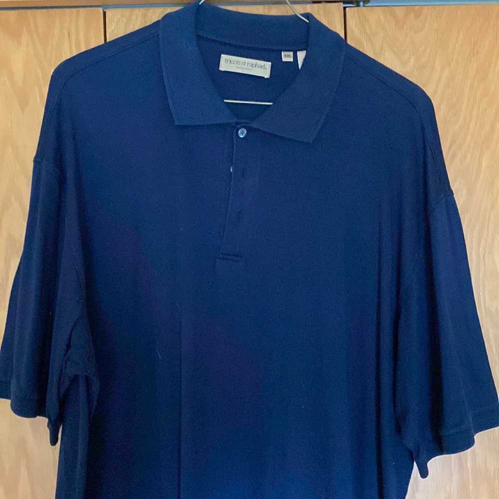 MEN’S golf shirt, knit, color is Navy